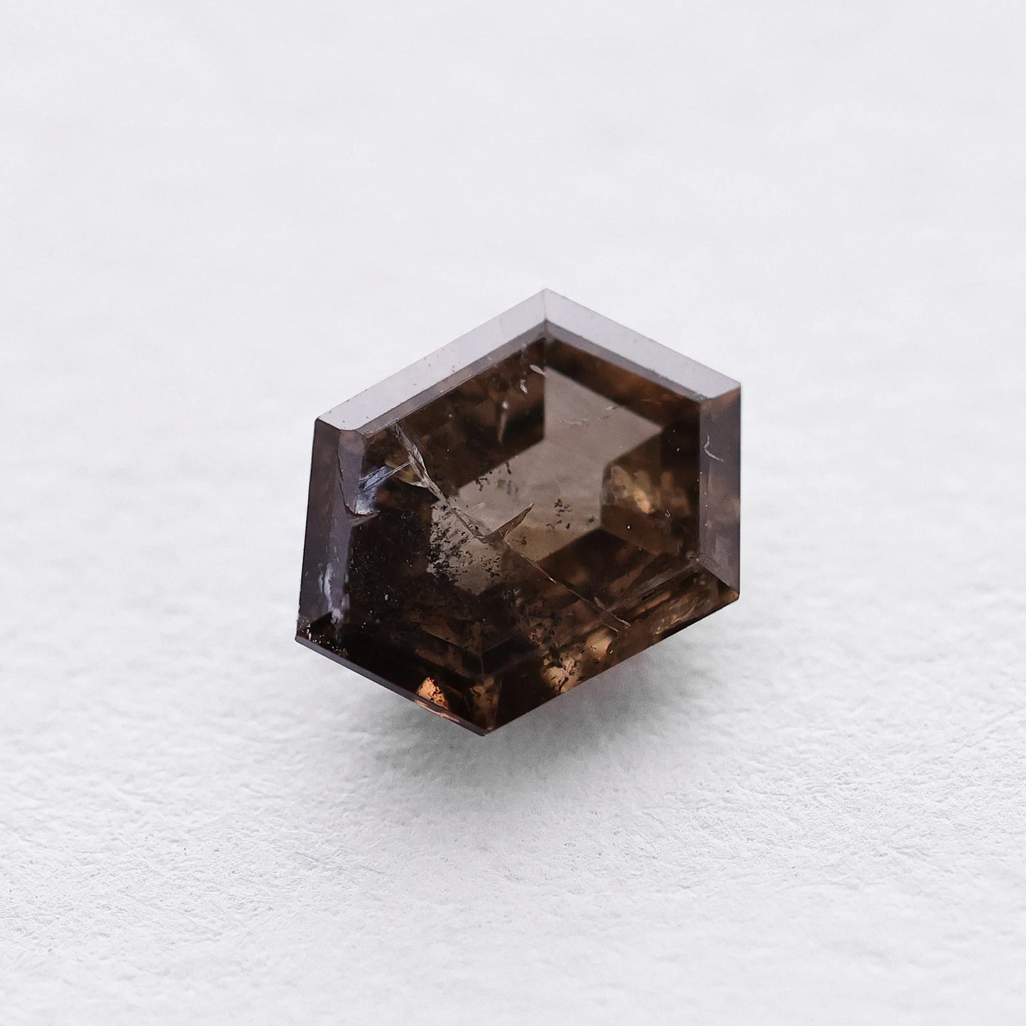 0.72 Ct Hexagon Brilliant Cut Salt and Pepper Diamond