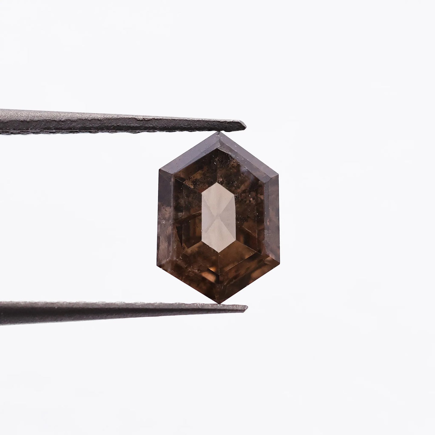 0.72 Ct Hexagon Brilliant Cut Salt and Pepper Diamond
