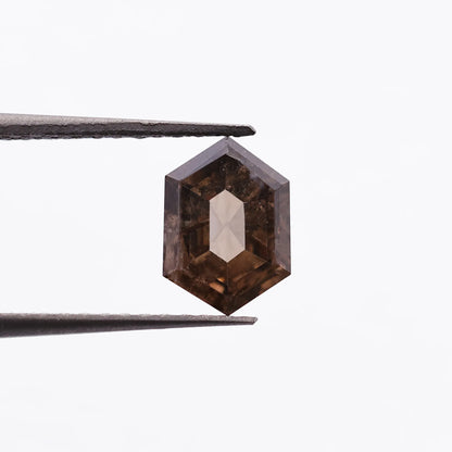 0.72 Ct Hexagon Brilliant Cut Salt and Pepper Diamond