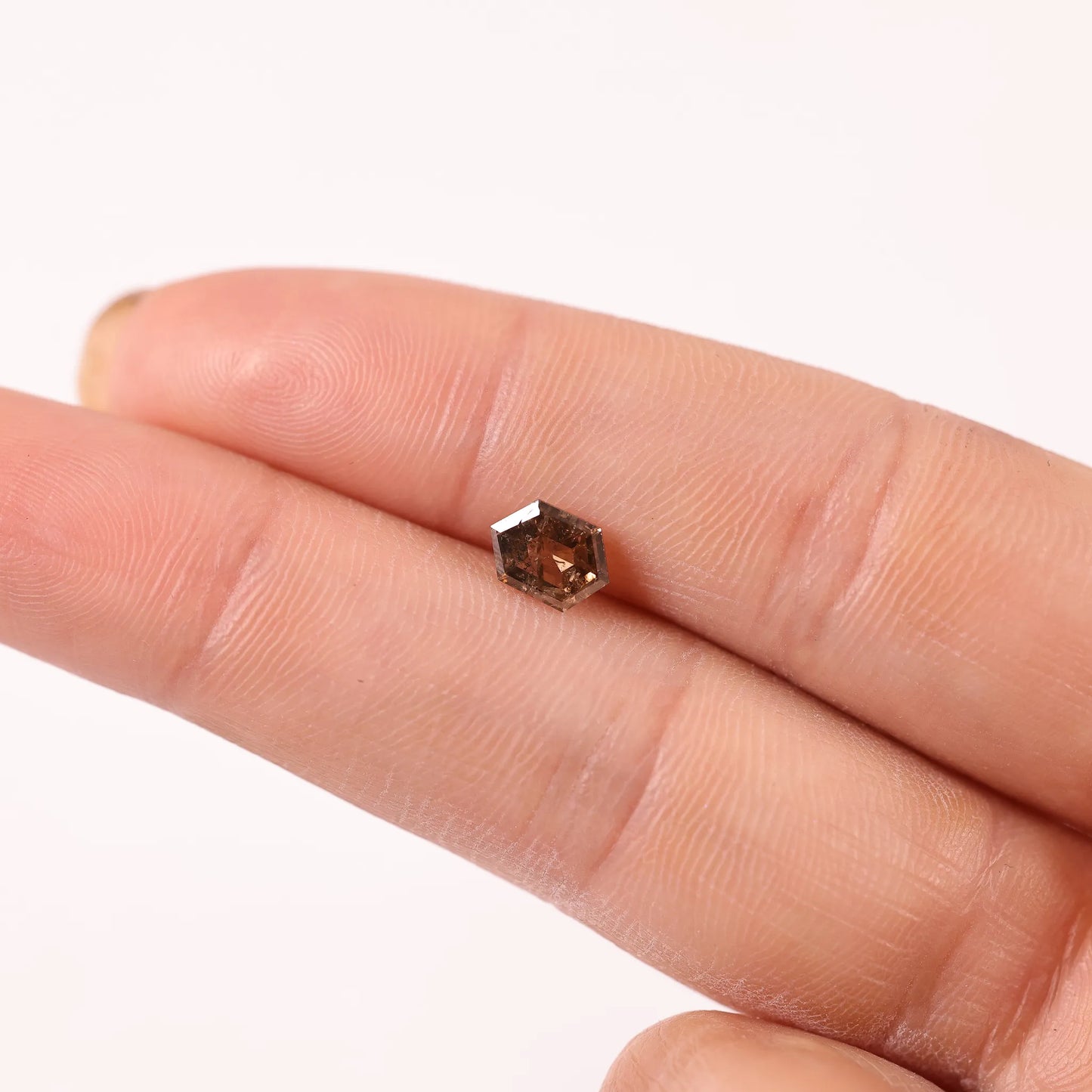 0.72 Ct Hexagon Brilliant Cut Salt and Pepper Diamond