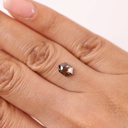 0.72 Ct Hexagon Brilliant Cut Salt and Pepper Diamond