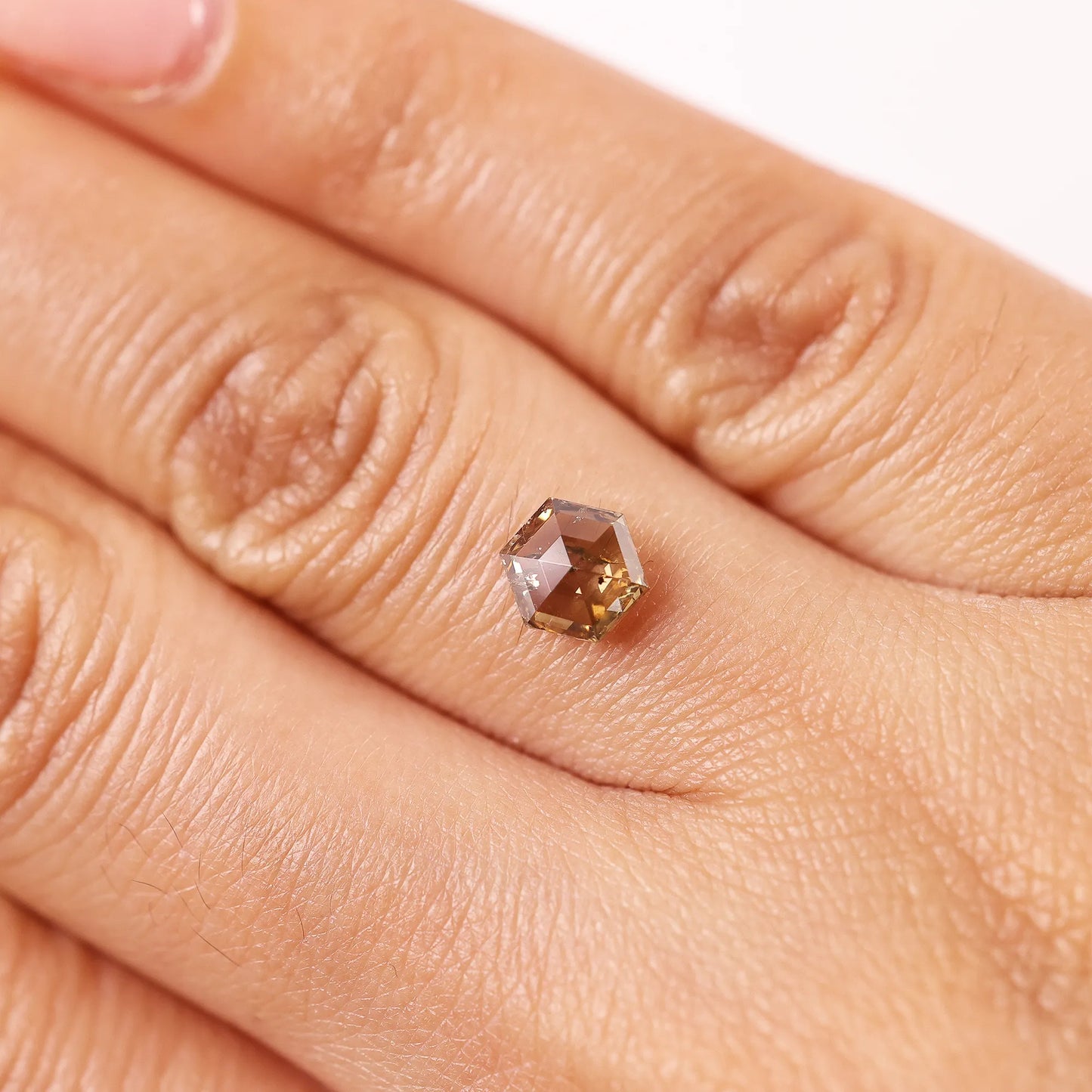 0.95 Ct Hexagon Brilliant Cut Salt and Pepper Diamond