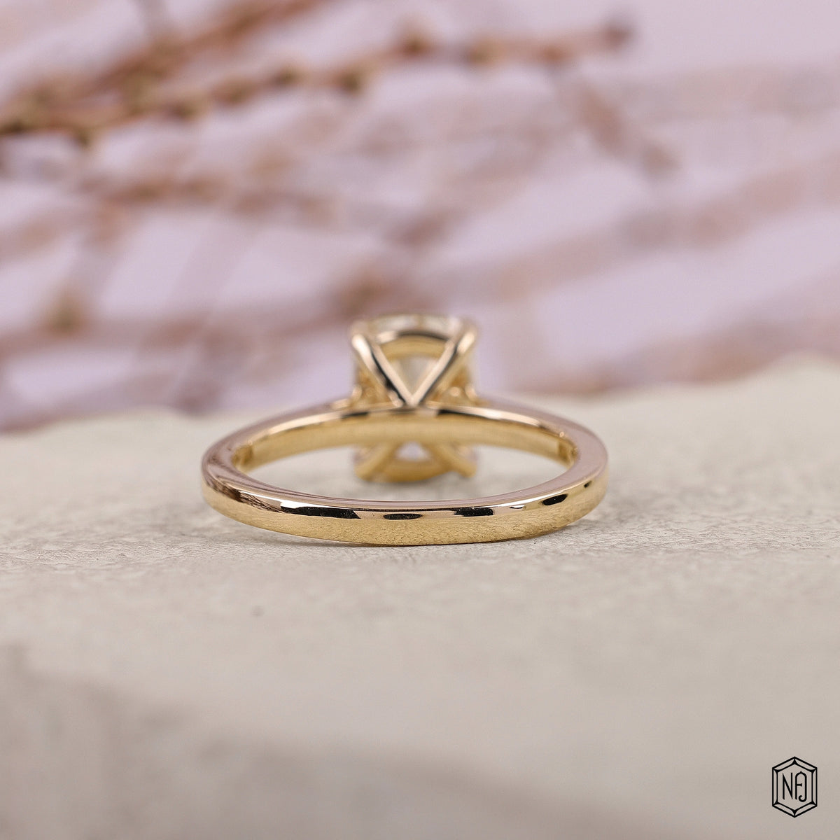 2.72 Carat Cushion Cut Lab Grown Diamond Classic Solitaire Engagement Ring - Hand View / Detail Angle
