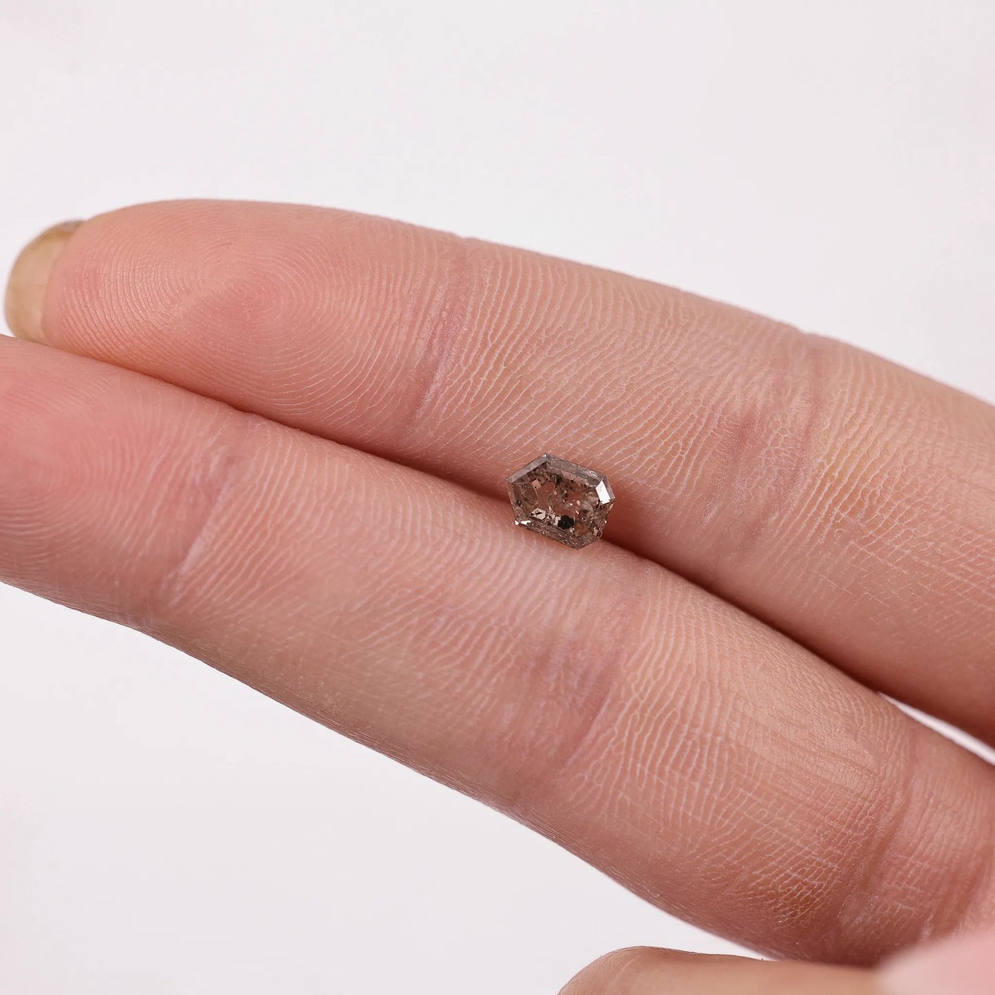0.86 Ct Hexagon Brilliant Cut Salt and Pepper Diamond