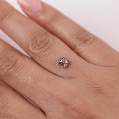 0.86 Ct Hexagon Brilliant Cut Salt and Pepper Diamond