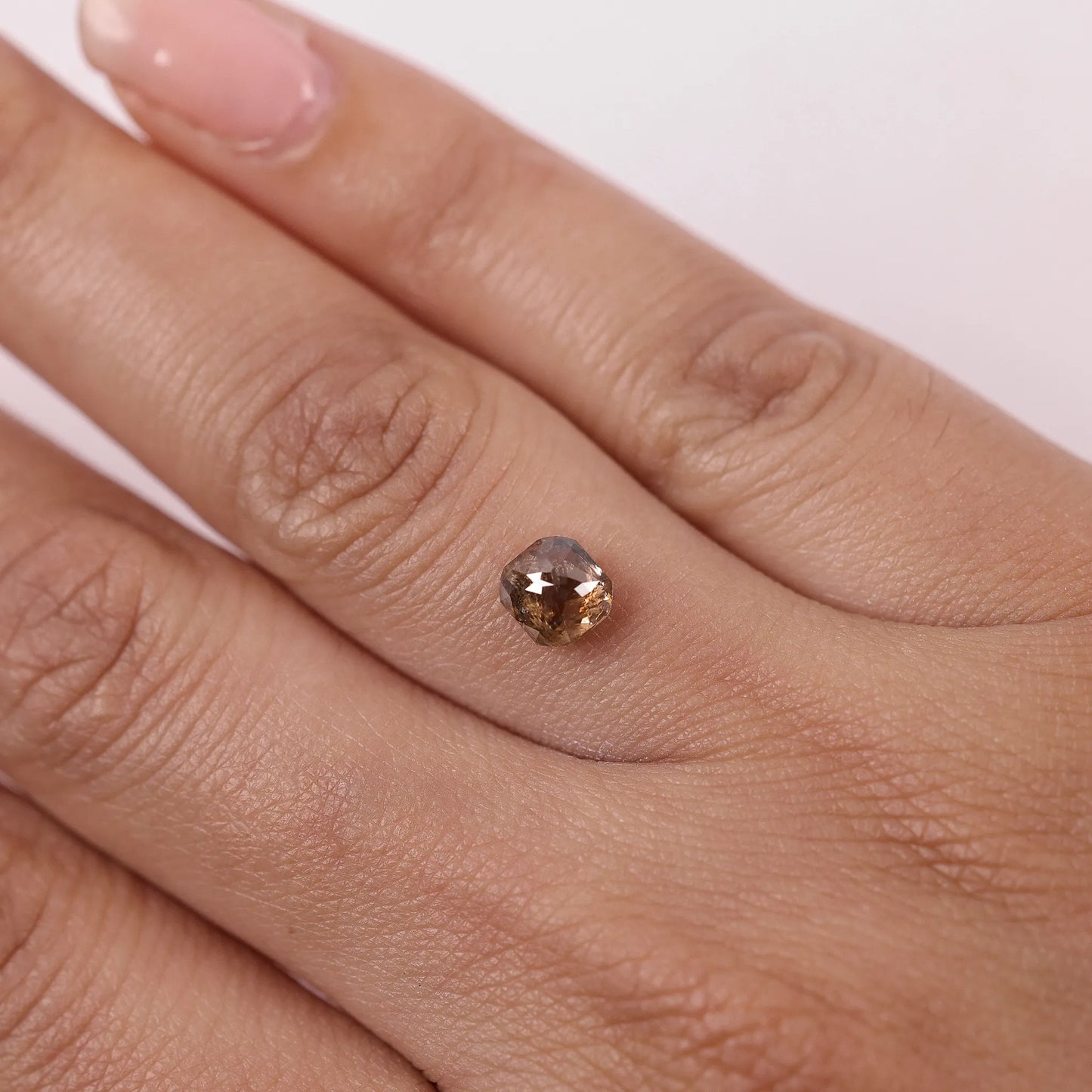 0.97 Ct Cushion Rose Cut Salt and Pepper Diamond