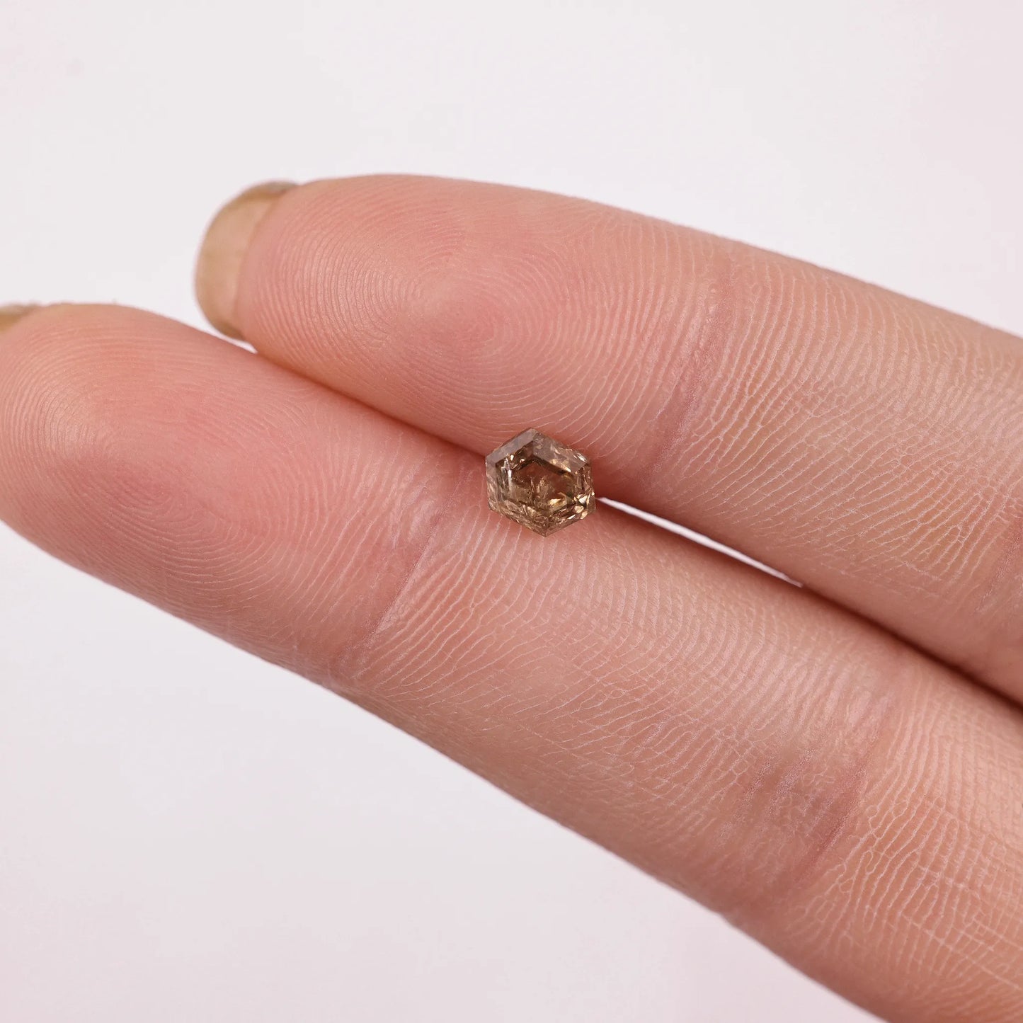 0.86 Ct Hexagon Brilliant Cut Salt and Pepper Diamond
