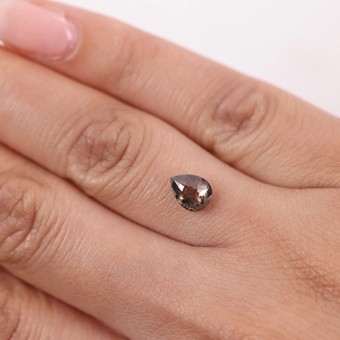 0.98 Ct Pear Brilliant Cut Salt and Pepper Diamond