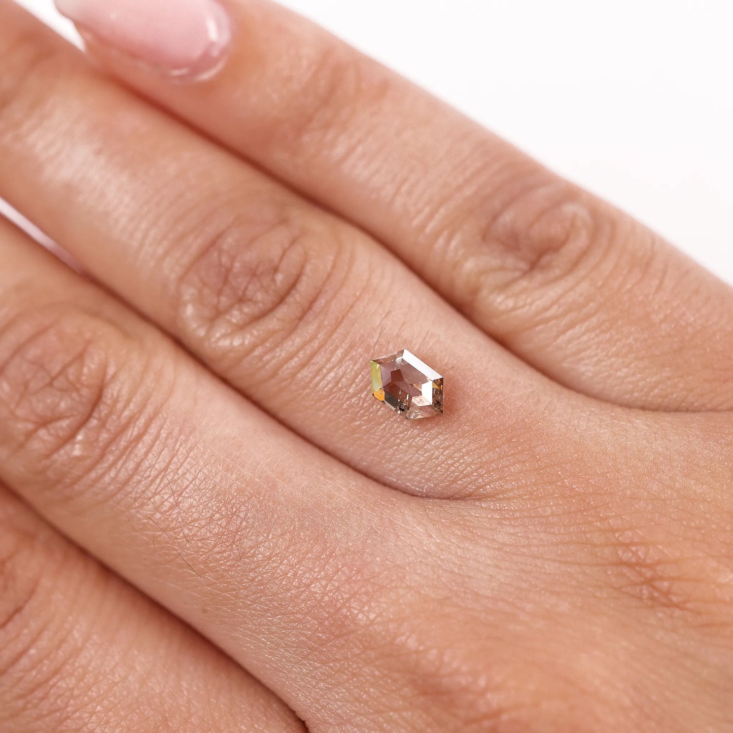 0.76 Ct Hexagon Brilliant Cut Salt and Pepper Diamond