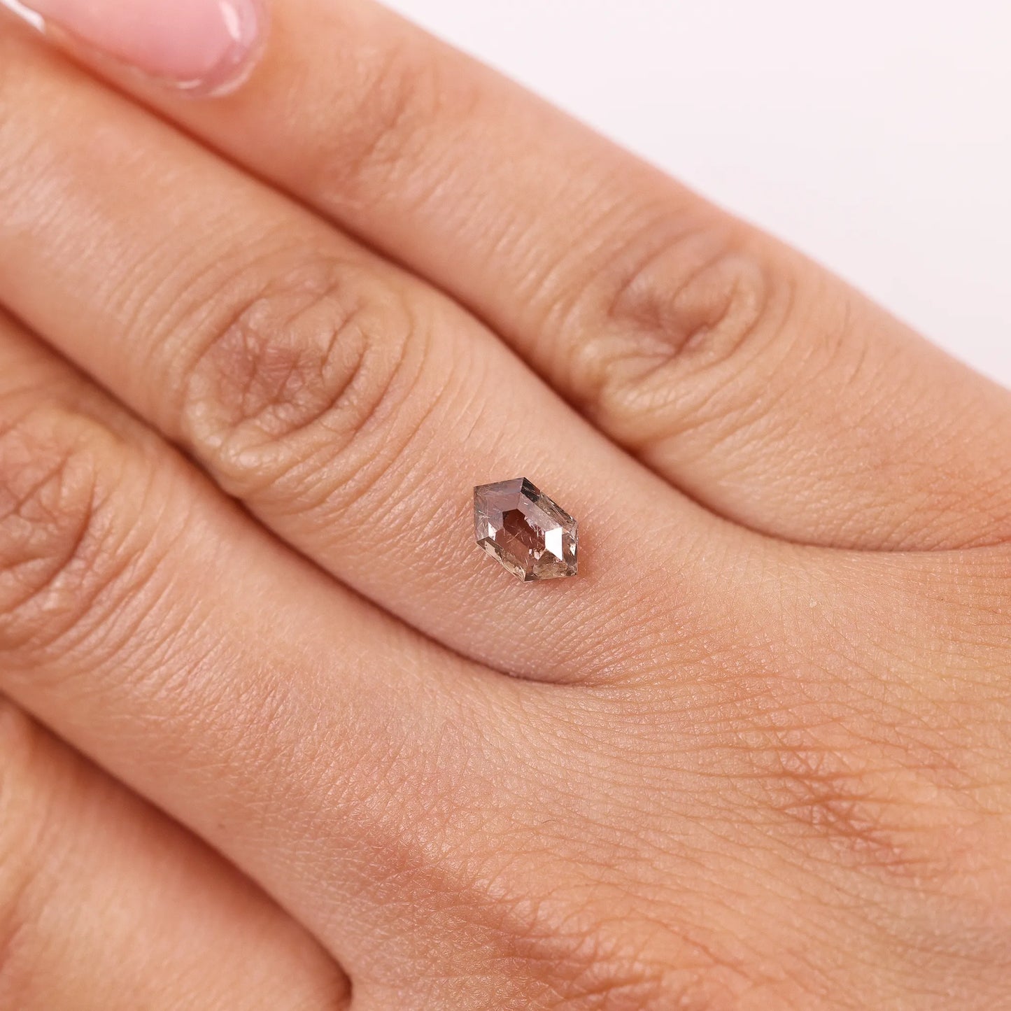 0.85 Ct Hexagon Brilliant Cut Salt and Pepper Diamond