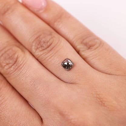 0.62 Ct Cushion Brilliant Cut Salt and Pepper Diamond