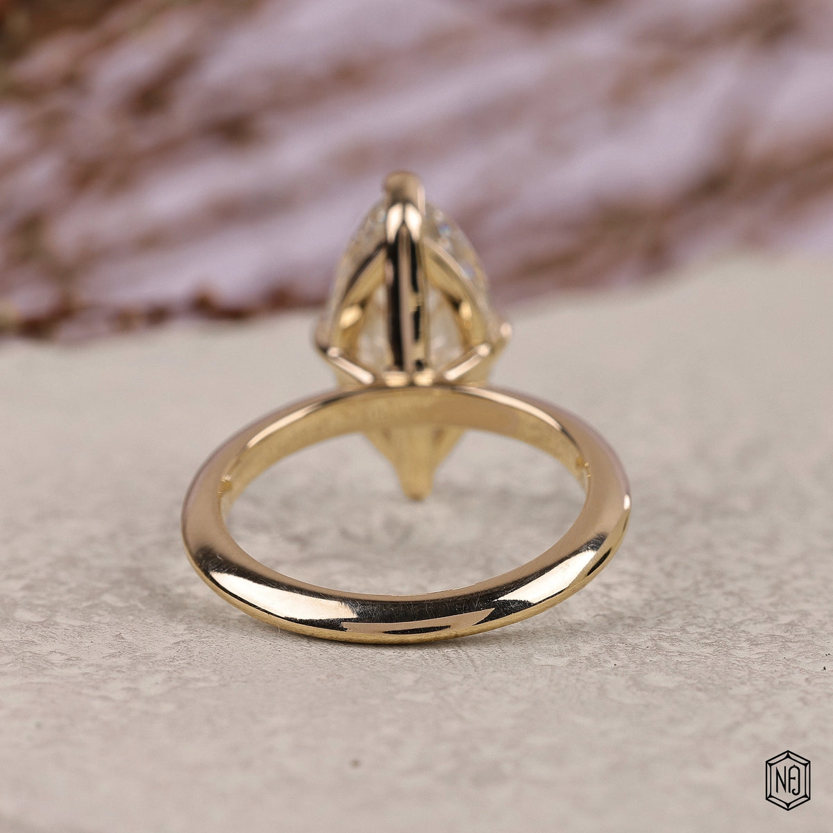 3.57 Carat Marquise Cut Lab Grown Diamond Classic Solitaire Engagement Ring - Hand View / Detail Angle