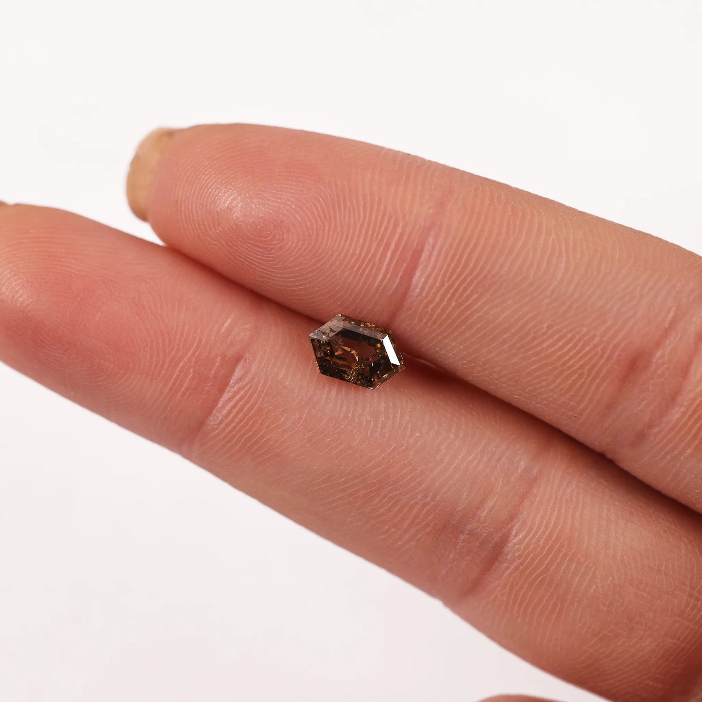1.02 Ct Hexagon Brilliant Cut Salt and Pepper Diamond