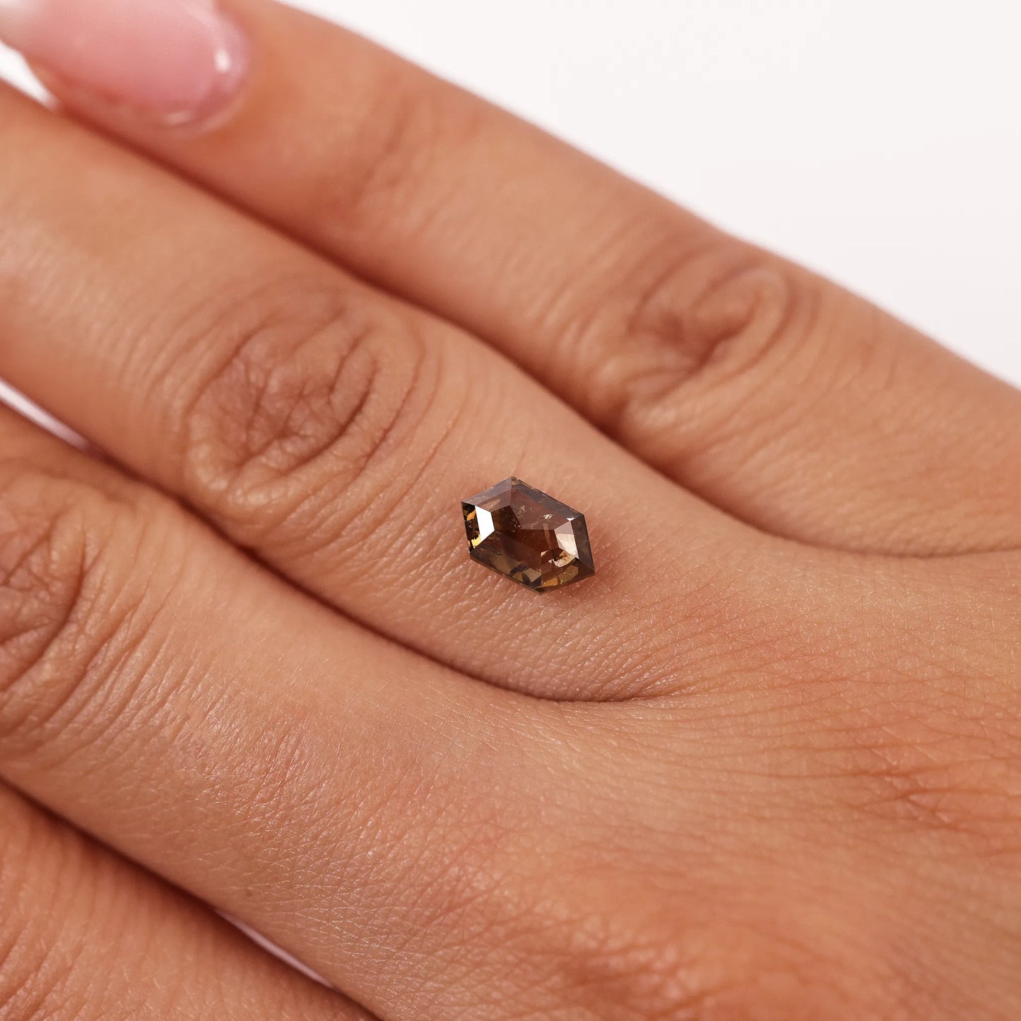 1.02 Ct Hexagon Brilliant Cut Salt and Pepper Diamond