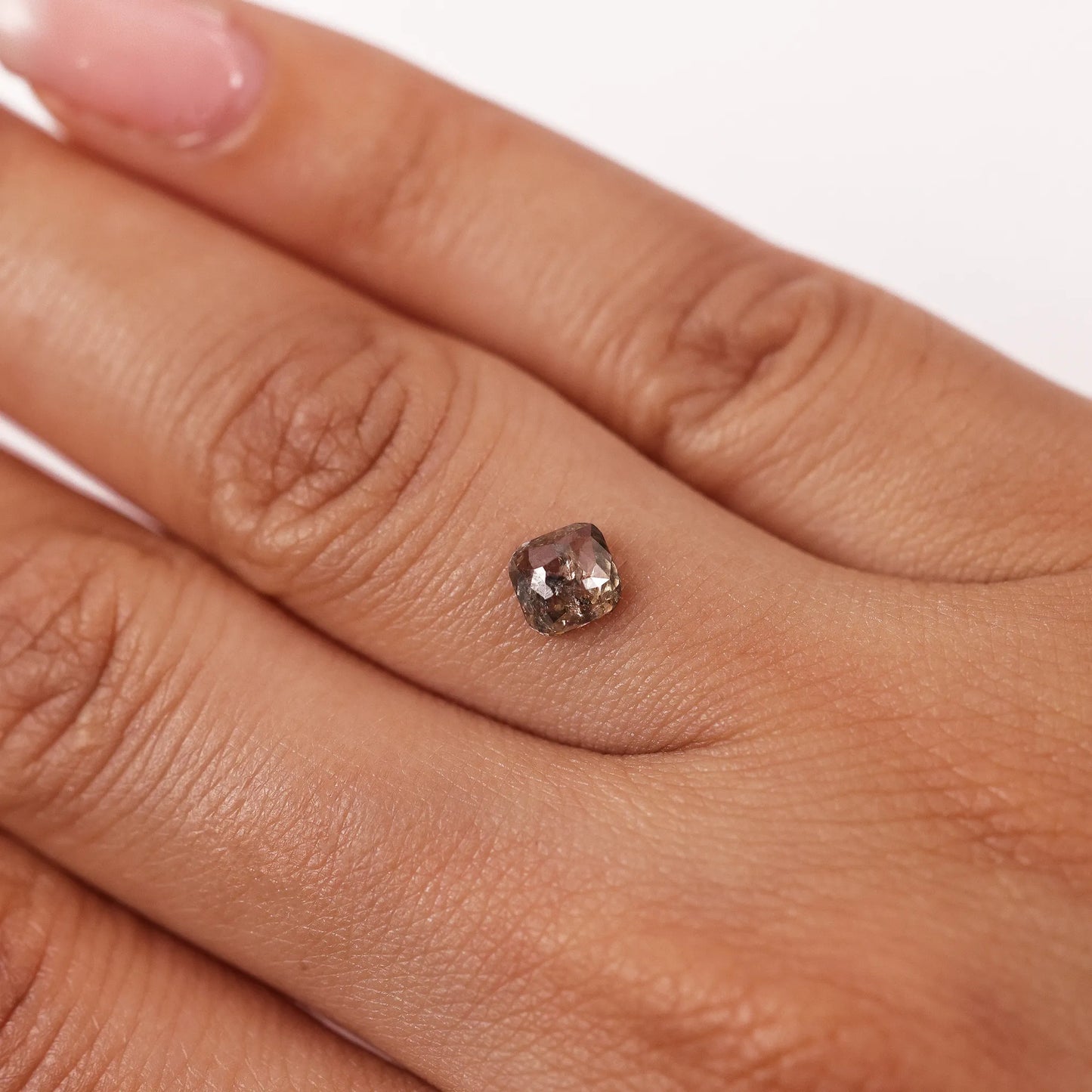 0.60 Ct Cushion Brilliant Cut Salt and Pepper Diamond