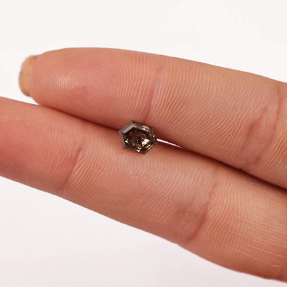 1.26 Ct Hexagon Brilliant Cut Salt and Pepper Diamond