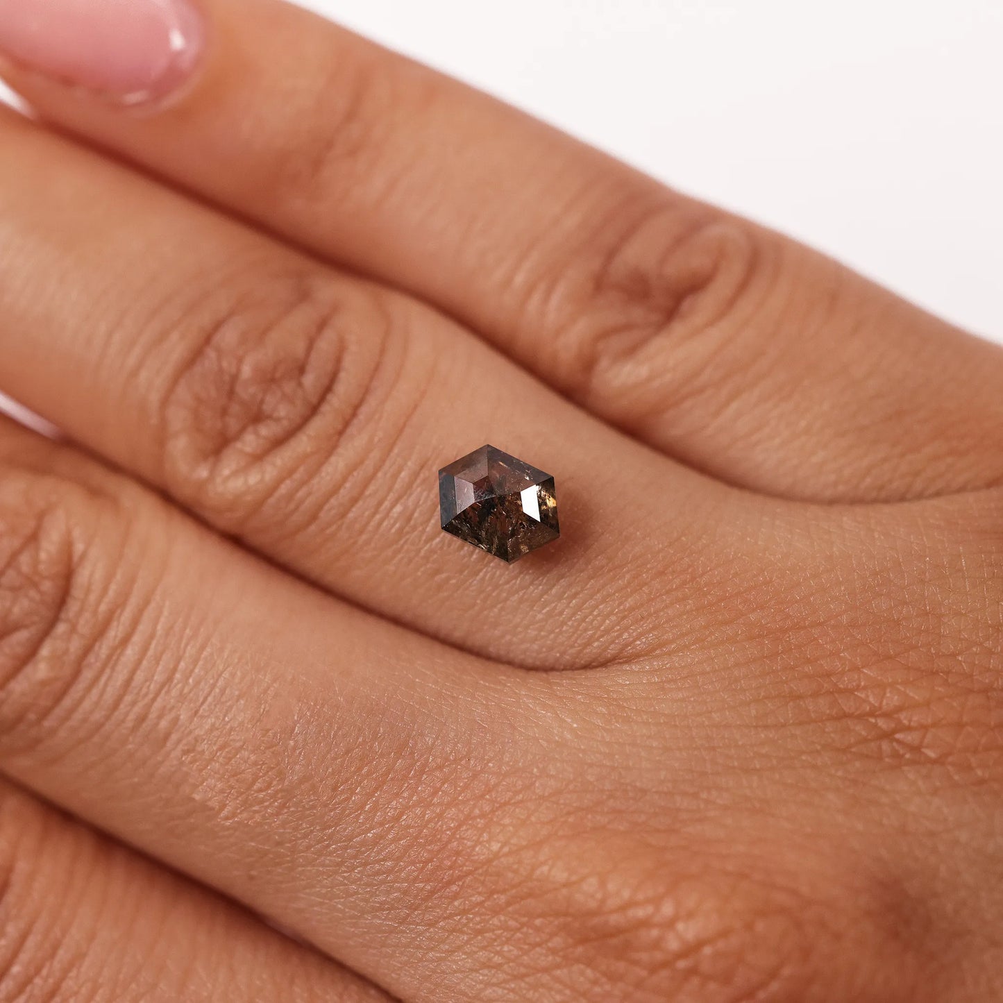 1.26 Ct Hexagon Brilliant Cut Salt and Pepper Diamond