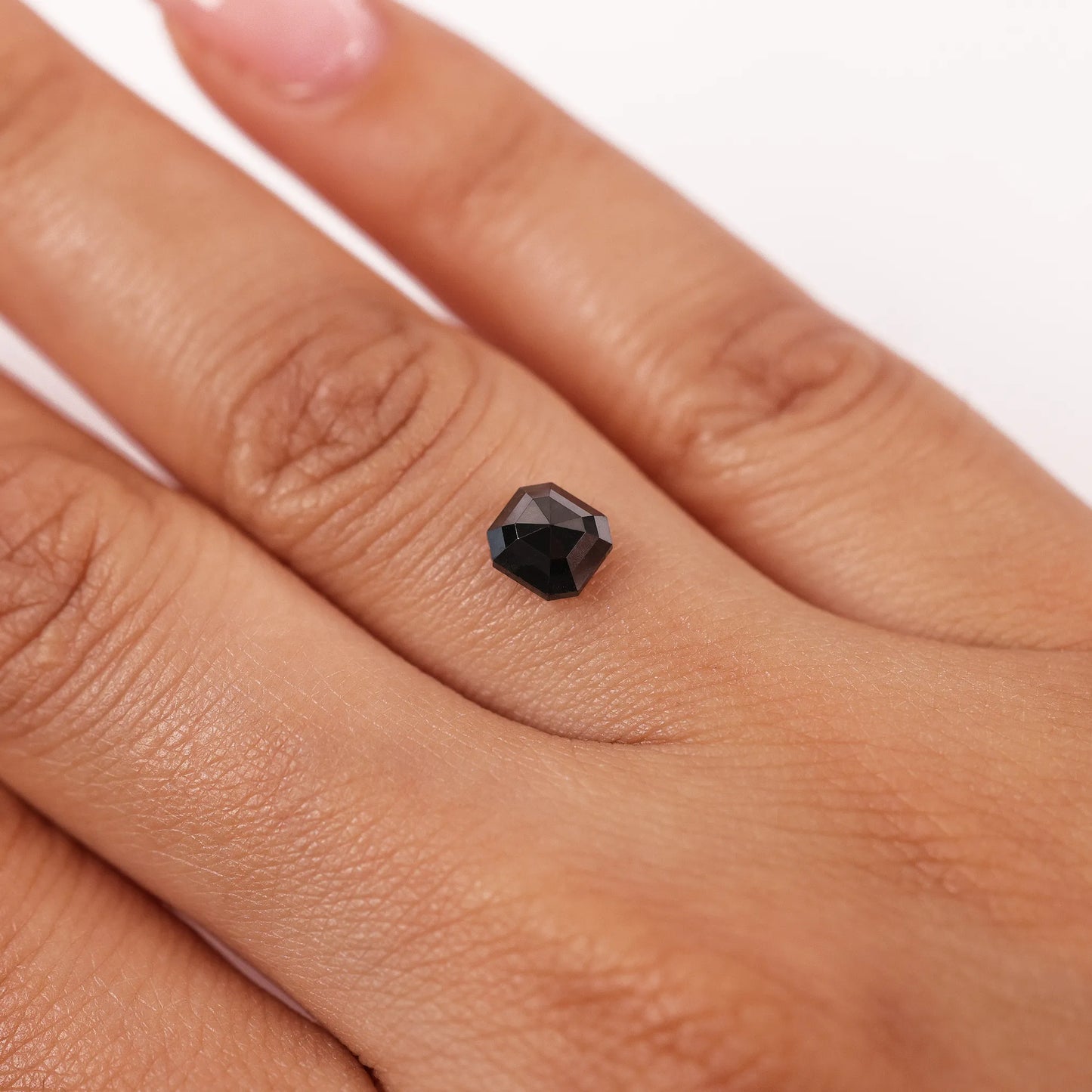 0.98 Ct Asscher Brilliant Cut Salt and Pepper Diamond