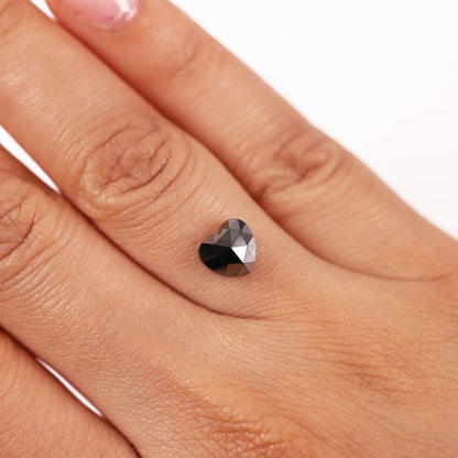 1.80 Ct Heart Brilliant Cut Salt and Pepper Diamond