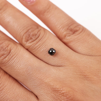 0.49 Ct Asscher Rose Cut Salt and Pepper Diamond