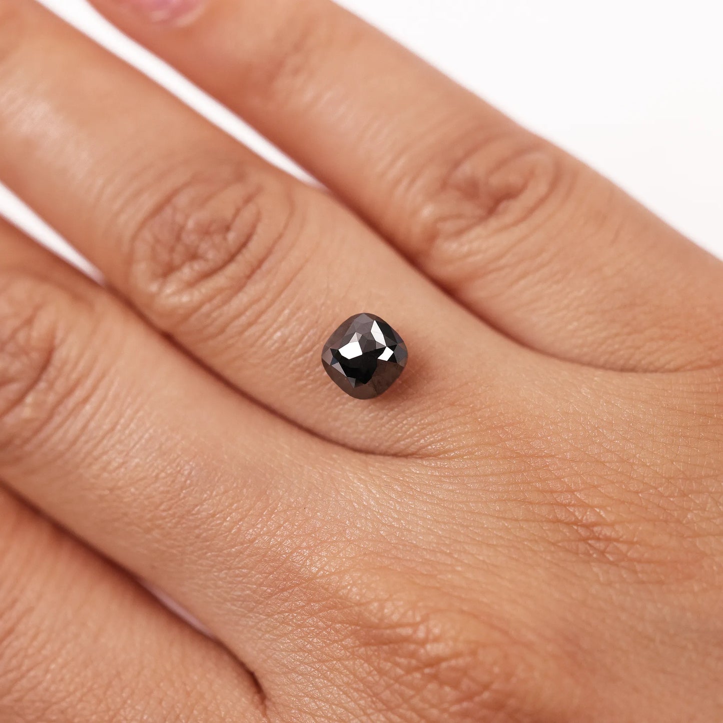 1.55 Ct Cushion Brilliant Cut Salt and Pepper Diamond