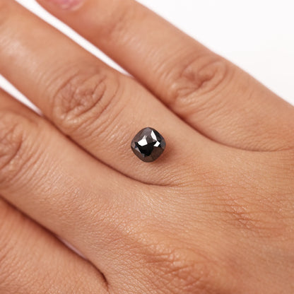 1.55 Ct Cushion Brilliant Cut Salt and Pepper Diamond