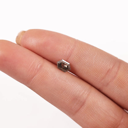 0.80 Ct Hexagon Brilliant Cut Salt and Pepper Diamond