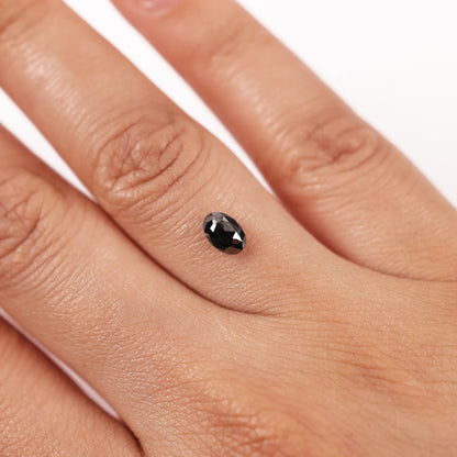 0.60 Ct Oval Brilliant Cut Salt and Pepper Diamond