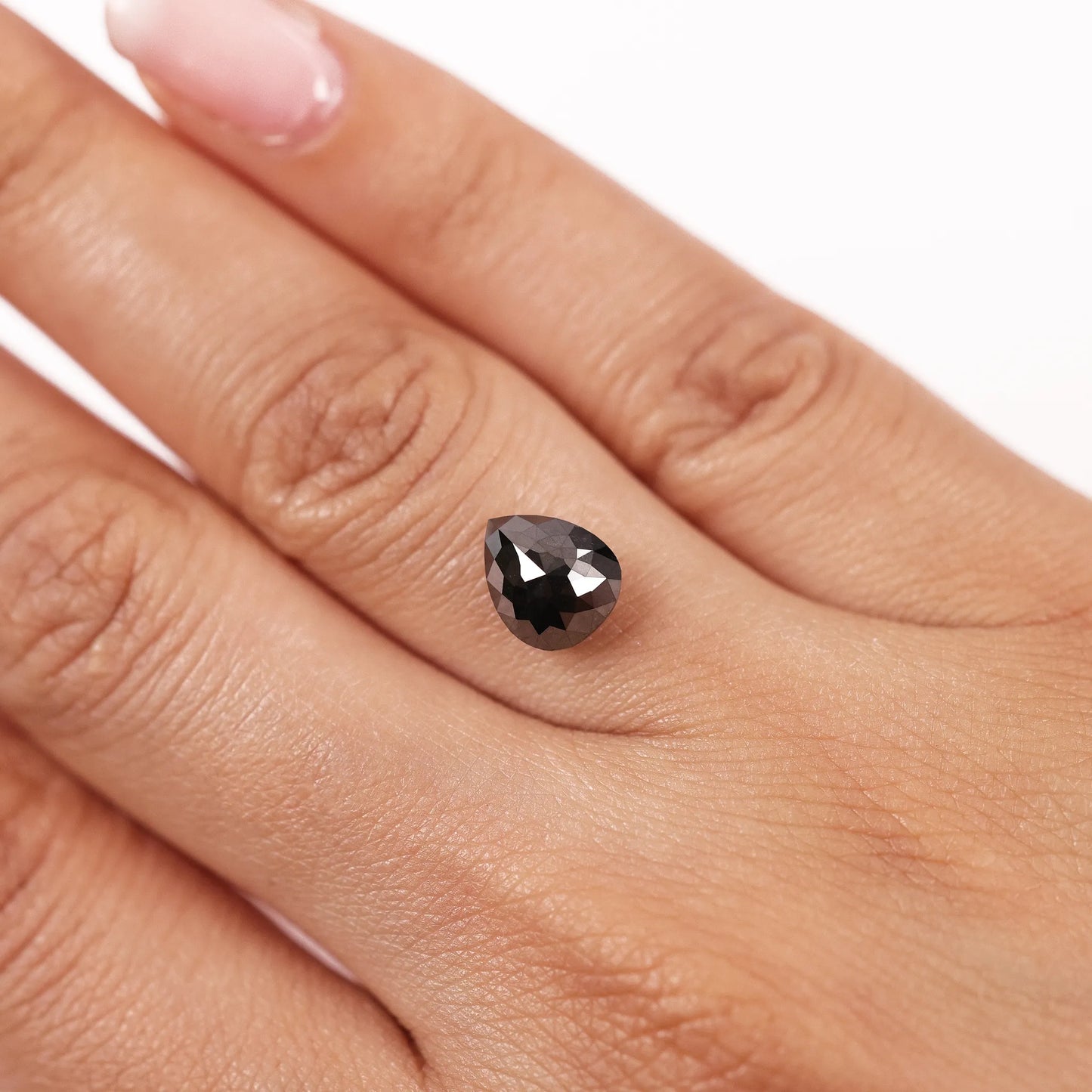 2.25 Ct Pear Brilliant Cut Salt and Pepper Diamond