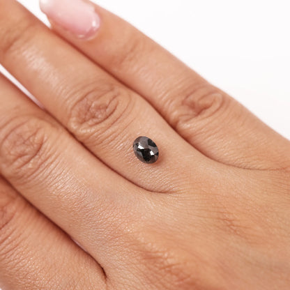 0.88 Ct Oval Brilliant Cut Salt and Pepper Diamond