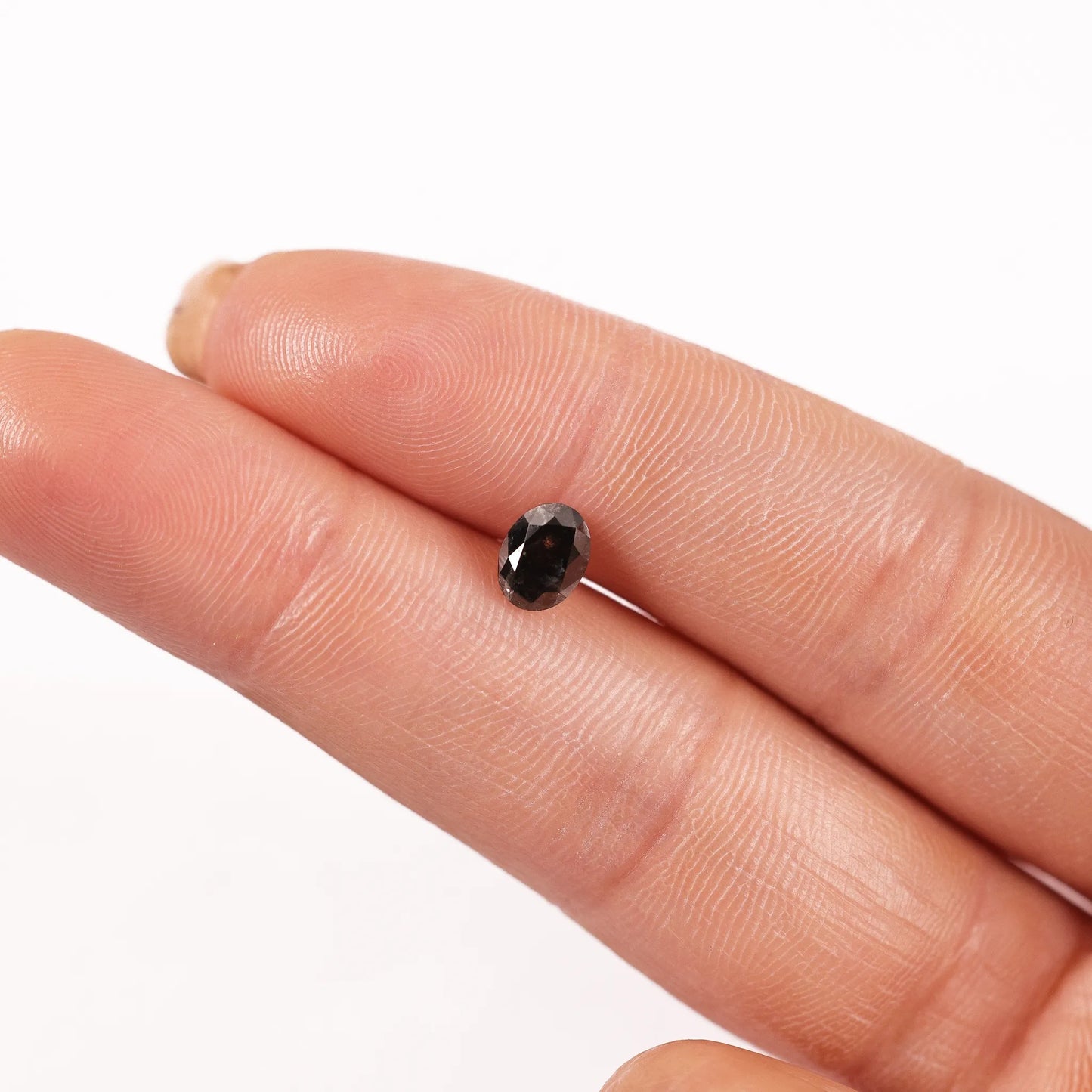 0.88 Ct Oval Brilliant Cut Salt and Pepper Diamond