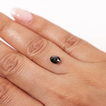 0.73 Ct Oval Rose Cut Salt and Pepper Diamond
