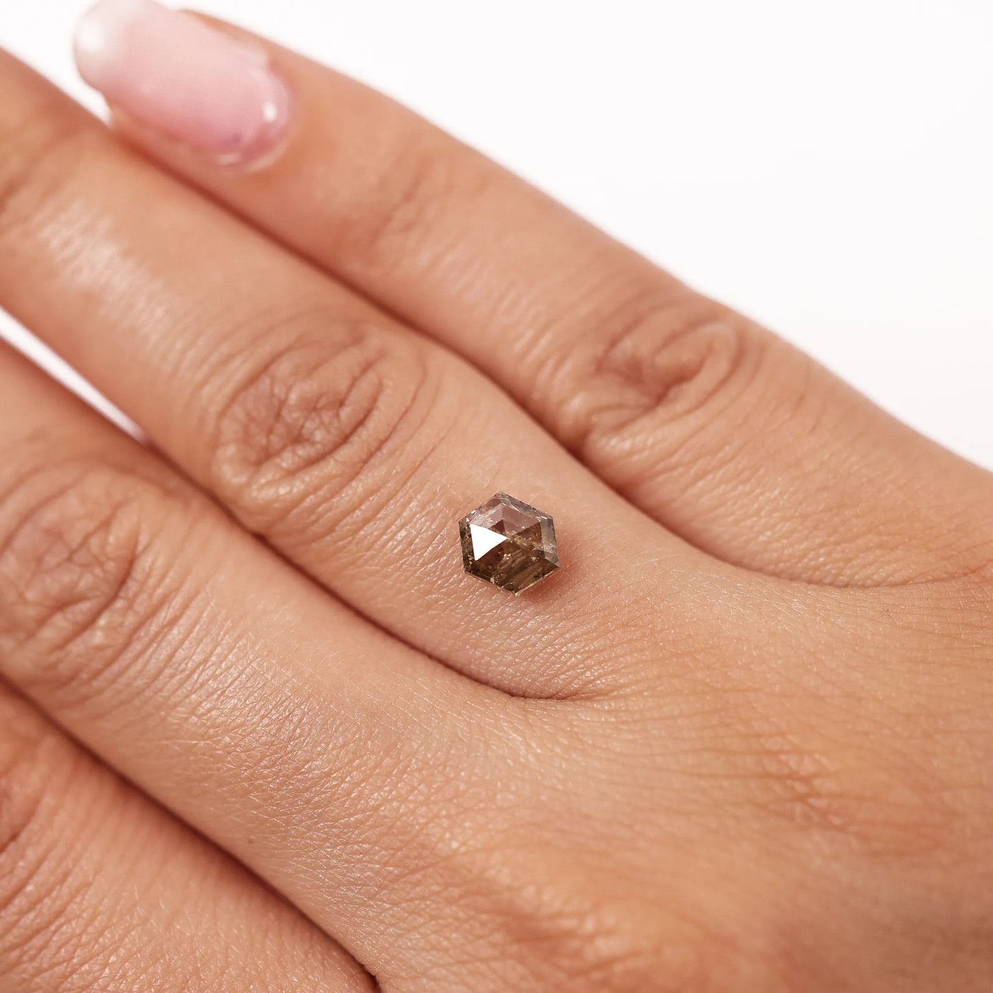0.97 Ct Hexagon Brilliant Cut Salt and Pepper Diamond