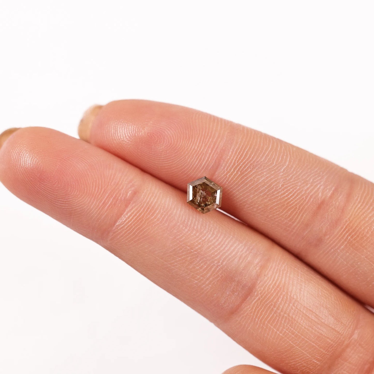 0.97 Ct Hexagon Brilliant Cut Salt and Pepper Diamond