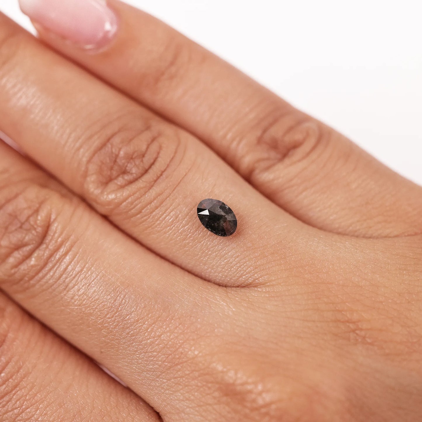 0.54 Ct Oval Brilliant Cut Salt and Pepper Diamond