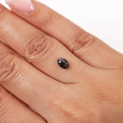0.54 Ct Oval Brilliant Cut Salt and Pepper Diamond