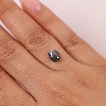 1.40 Ct Oval Brilliant Cut Salt and Pepper Diamond