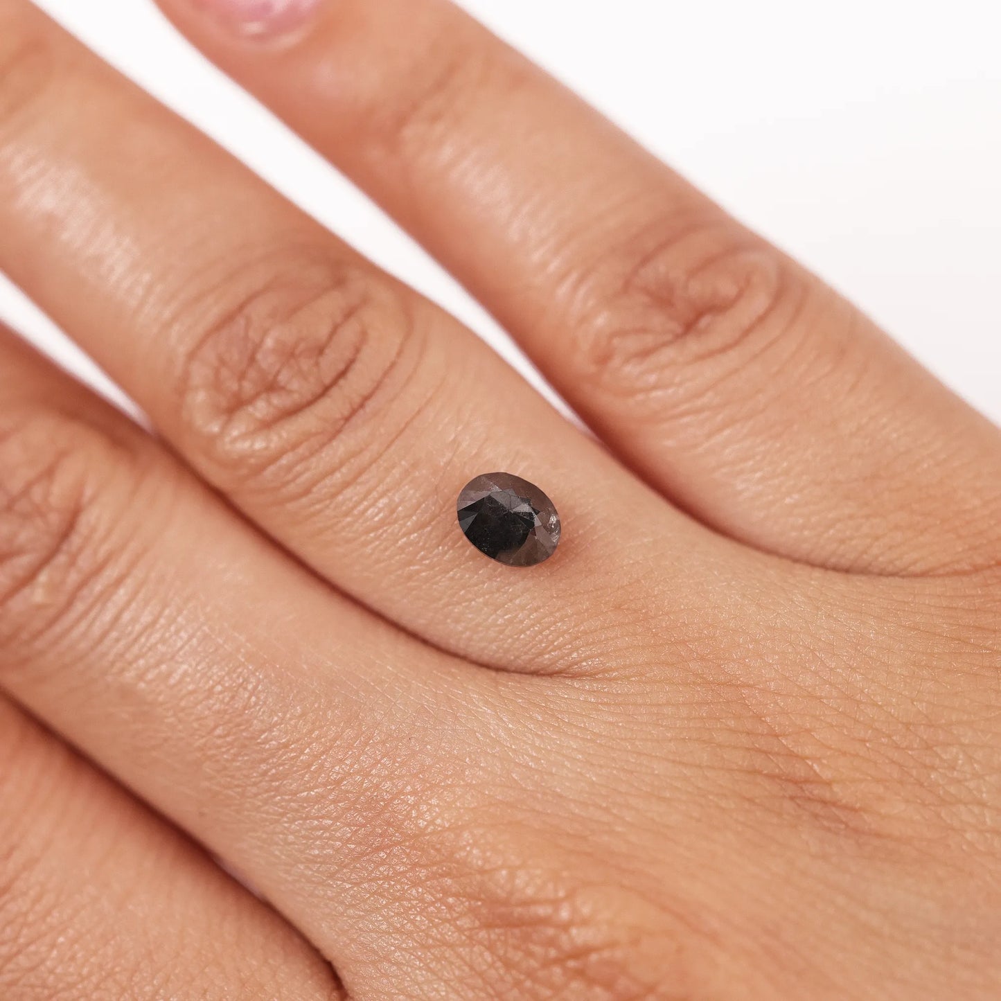 0.90 Ct Oval Brilliant Cut Salt and Pepper Diamond