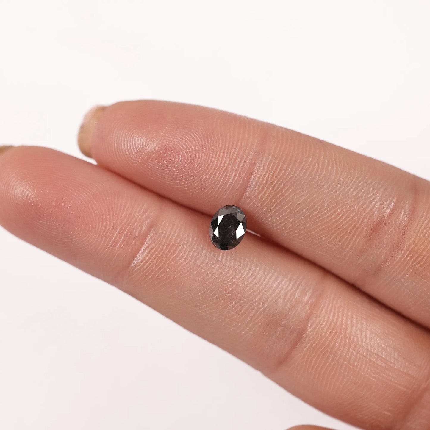 0.90 Ct Oval Brilliant Cut Salt and Pepper Diamond