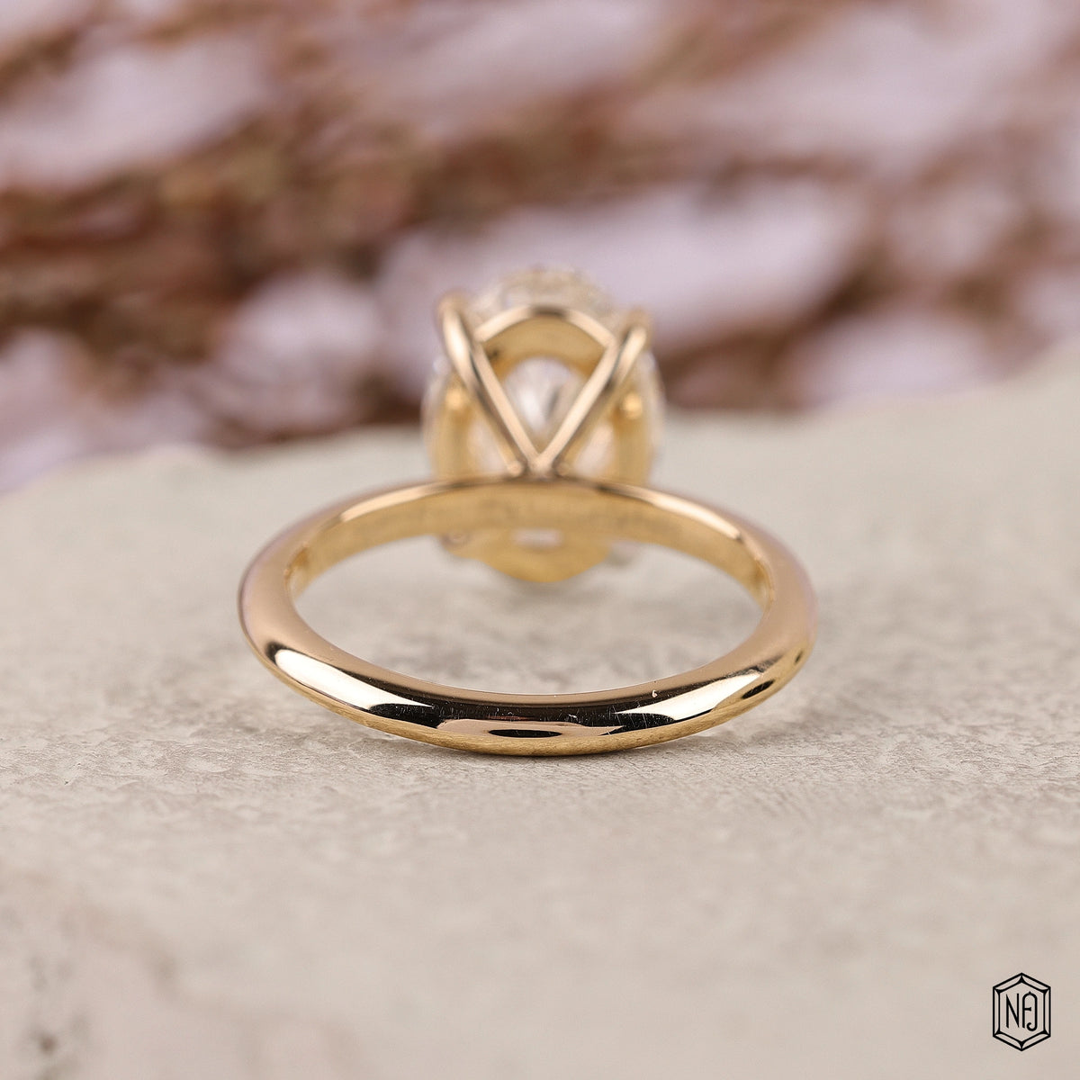 3.57 Carat Oval Cut Lab Grown Diamond Classic Solitaire Engagement Ring - Hand View / Detail Angle