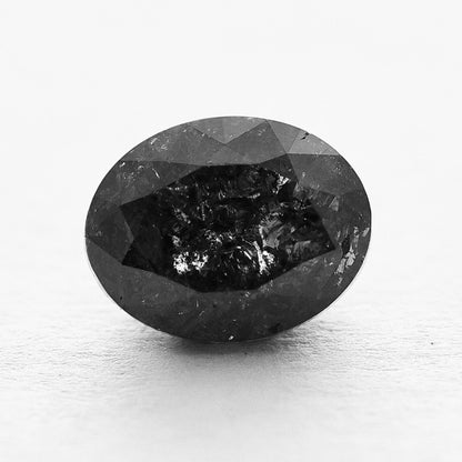 1.72 Ct Oval Brilliant Cut Salt and Pepper Diamond