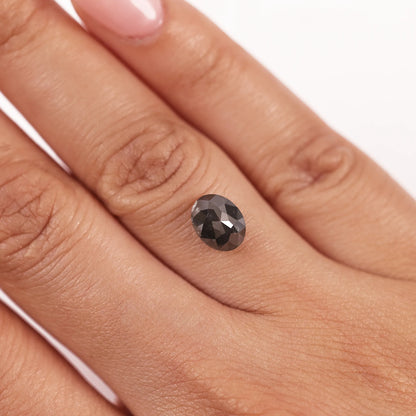 1.91 Ct Oval Brilliant Cut Salt and Pepper Diamond