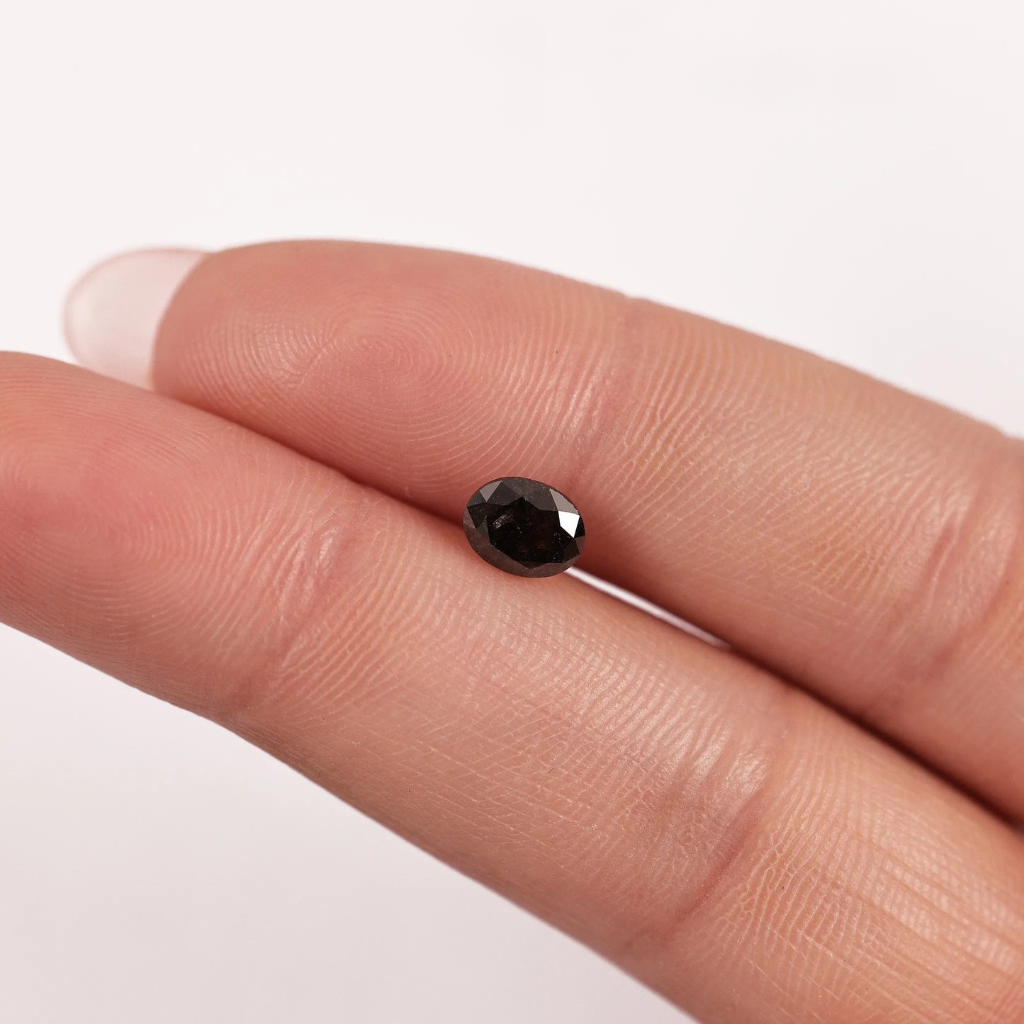 0.87 Ct Oval Brilliant Cut Salt and Pepper Diamond