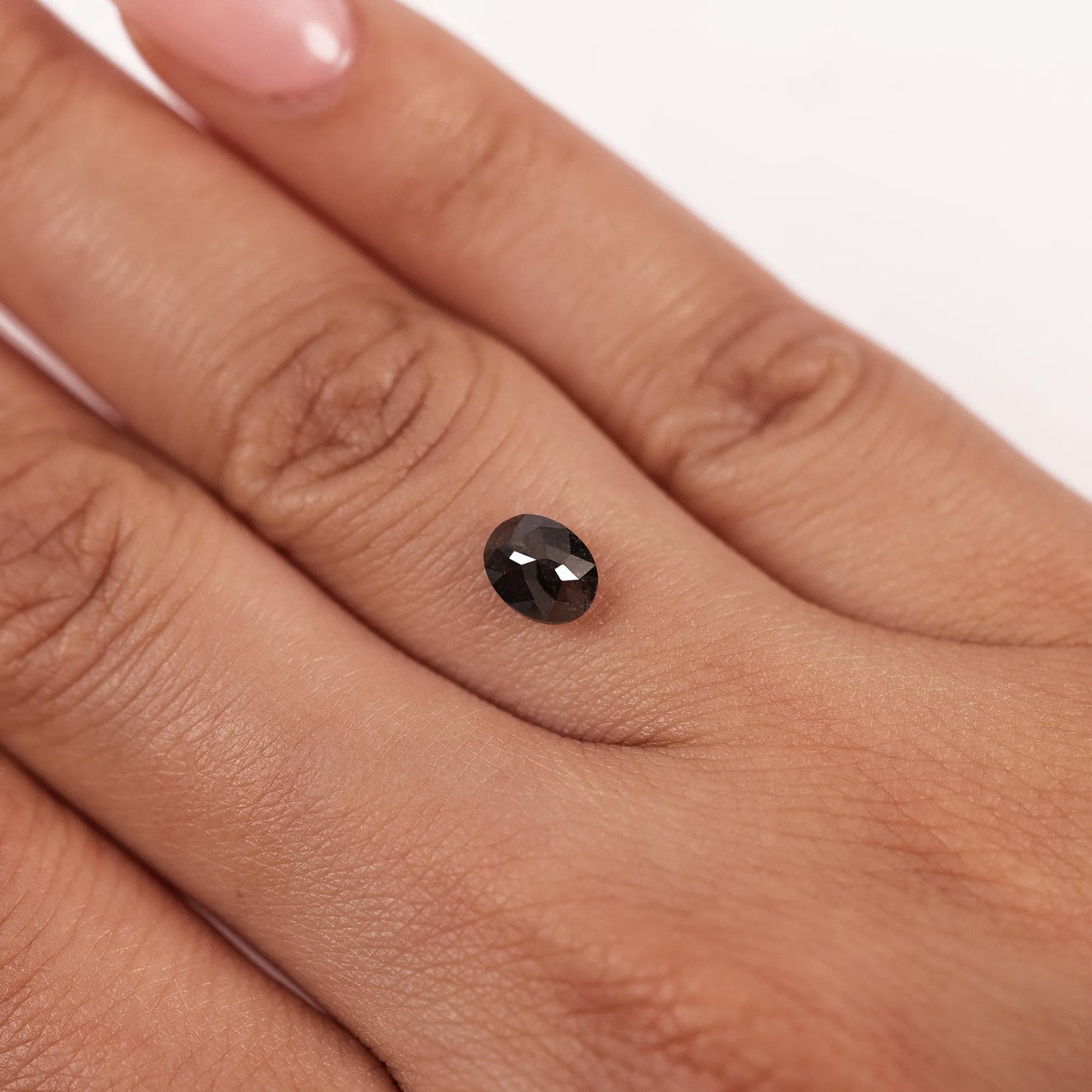 0.87 Ct Oval Brilliant Cut Salt and Pepper Diamond