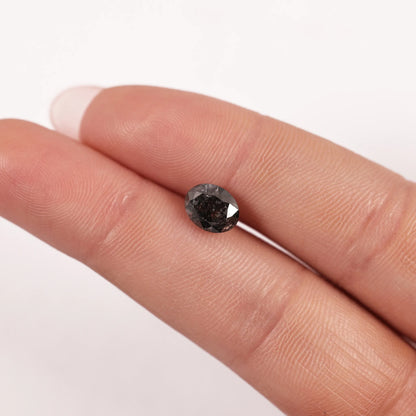 1.72 Ct Oval Brilliant Cut Salt and Pepper Diamond