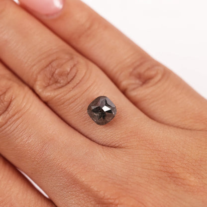 1.93 Ct Cushion Brilliant Cut Salt and Pepper Diamond