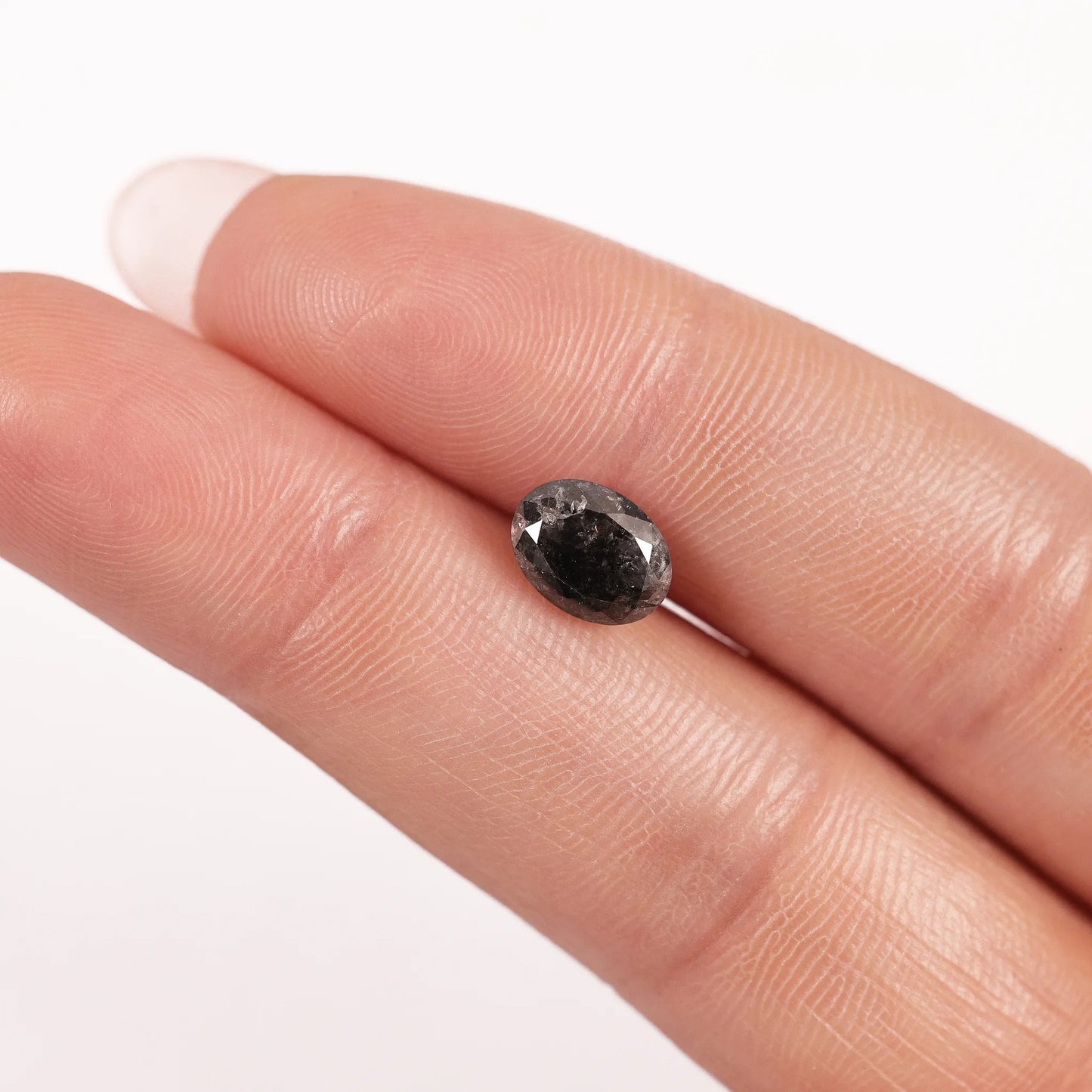 1.73 Ct Oval Brilliant Cut Salt and Pepper Diamond