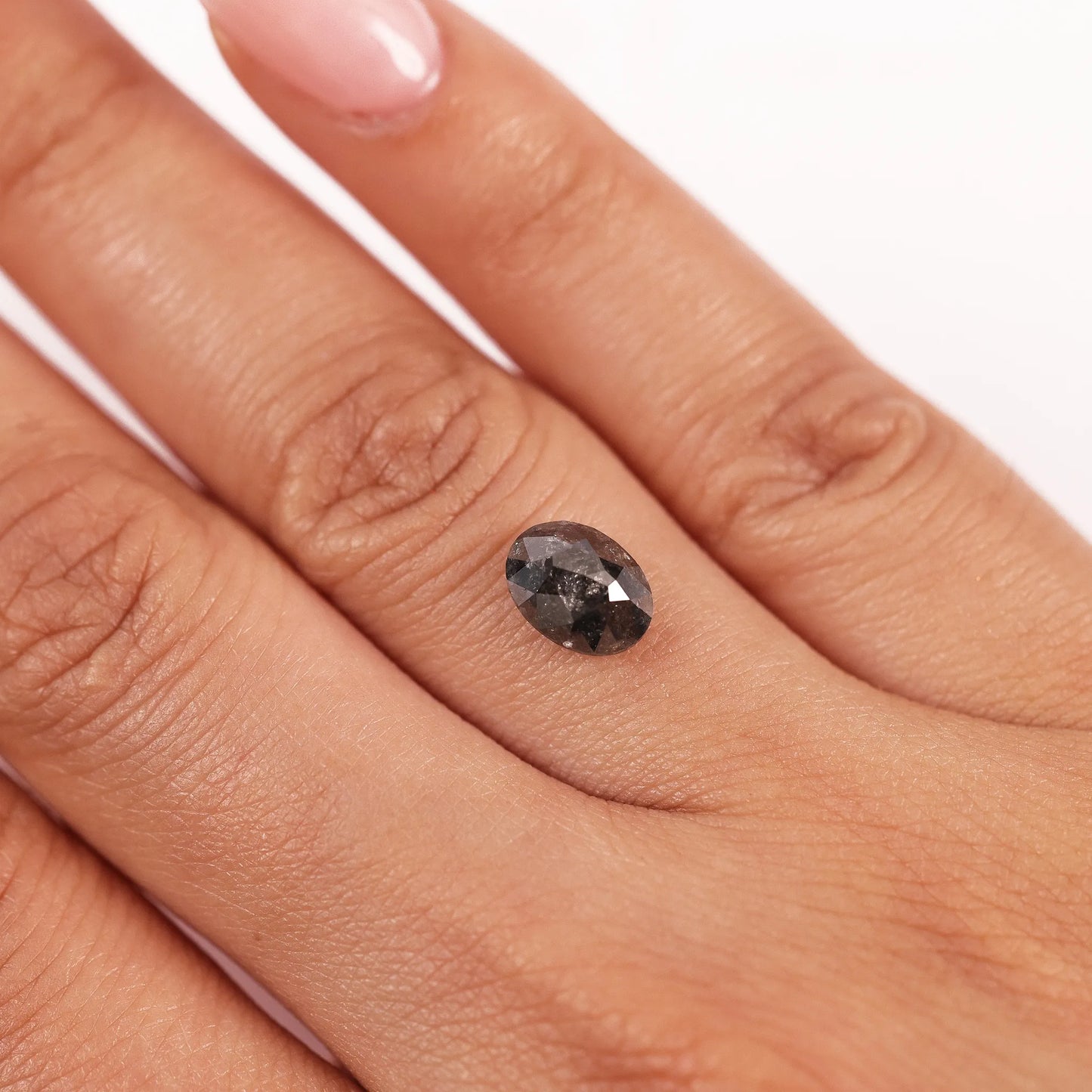 1.73 Ct Oval Brilliant Cut Salt and Pepper Diamond