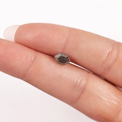 1.18 Ct Hexagon Rose Cut Salt and Pepper Diamond