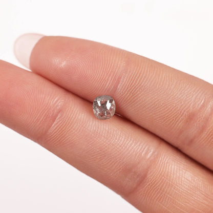 0.6 Ct Cushion Rose Cut Salt and Pepper Diamond